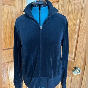 Black Gap Body XL Velour Zip Up Sweatshirt